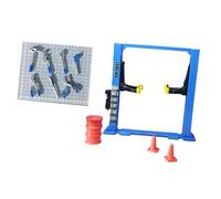 JunZheHub Miniature Garage Workshop/Diorama Accessory Set with Workbench, Lift, Maintenance Tools And Polypropylene Furniture Models, Blue Car Lift