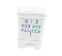 JunZheHub Miniature Household Waste Collection Bucket, Waste Sorting Accessory, Realistic PP Material, Suitable for Dollhouse Dioramas, White