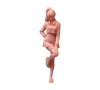 JunZheHub Miniature Resin Figurine of A Woman with A Ponytail in A Dynamic Pose, Microworld Setting, Suitable for Home, Office And Table Decoration, Uncolored