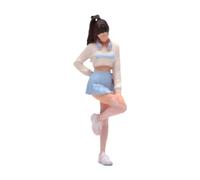 JunZheHub Miniature Resin Figurine of A Woman with A Ponytail in A Dynamic Pose, Microworld Setting, Suitable for Home, Office And Table Decoration, Colored