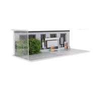 JunZheHub Model Car Display Case in 1:64 Scale, Diecast Display Case with LED Lighting, Mini Vehicle Diorama, Parking Lot Simulation, Storage Stand, Ge, A