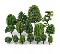 JunZheHub Model Tree Scenery Miniature Simulation Plant for School Projects Model Railroads Dioramas Suitable for Architectural Display Home Decoration, Mixed Green, 8-12cm (Set of 5)