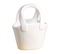 JunZheHub Modern And Sophisticated Ceramic Handbag Vase/centerpiece for Dried Flowers, Suitable for Living Room Decoration, White