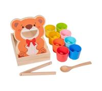JunZheHub Rainbow Balls in Cups - Educational Toy for Sorting And Counting for Toddlers, Promotes Logical Thinking And Feeding Toy Made of Wood, with 8 Balls