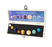 JunZheHub Set of 9 Polished Gemstone Balls, Crystals And Planets for Desk Decorations, Charms