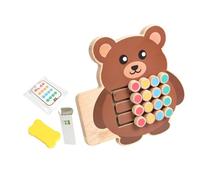 JunZheHub Slide Puzzle Color Sorter Wooden Brain Teaser Learning Toy Shape Matching Game Sliding Puzzle Chalkboard Feature Preschool Suitable for Home Tra, Bear