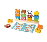JunZheHub Stacking Blocks, Stacker with Matching Shapes, Toy Set for Counting And Sequencing Wooden Beads, Stacking Toy for Sorting Colors for