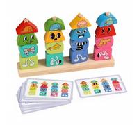 JunZheHub Toy Educational Toy Stacking Toy Sorting Puzzle Mermaid Dress Learning With Pattern Cards For Shape Matching And Cognitive Growth Suitable for, Emoji