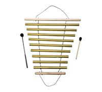 JunZheHub Wind Chime with 9 Tones, Meditation Bell, Handy Percussion Instrument with Single-row Sound Bar for Teaching Purposes, gold