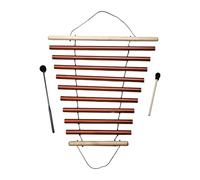 JunZheHub Wind Chime with 9 Tones, Meditation Bell, Handy Percussion Instrument with Single-row Sound Bar for Teaching Purposes, red