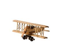 JunZheHub Wooden Airplane Model Desktop Decorative Craft Handcrafted Teak Wood Vintage Biplane Ornament Freestanding Display Tailplane Propeller, style to 3
