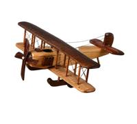 JunZheHub Wooden Airplane Model Desktop Decorative Craft Handcrafted Teak Wood Vintage Biplane Ornament Freestanding Display Tailplane Propeller, style to 1