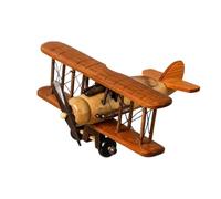 JunZheHub Wooden Airplane Model Desktop Decorative Craft Handcrafted Teak Wood Vintage Biplane Ornament Freestanding Display Tailplane Propeller, style to 5