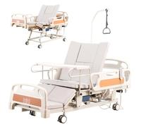 Juodkeo 10-Function Fully Electric Nursing Bed with Adjustable Height, Hospital Bed with Mattress, Adjustable Side Rails, Bedpan, Locking Casters, Load Capacity up to 550 Lbs