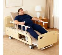 Juodkeo 10 Function Medical Beds with Lateral Tilting, Electric Hospital Bed for Home use with Mattress, IV Pole, Quiet Wheelss, Up to 550 LBS