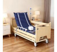 Juodkeo Adjustable Nursing ICU Solid Wood Electric Manual Medical Hospital Bed, 250kg Loading, with Remote Control, Two Modes:30 and 45 Minutes