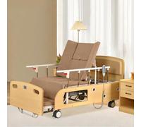 Juodkeo Electric Adjustable Bed, Home Medical Bed with Turning Function, 250kg Capacity for Senior Patient Care, Includes Guardrail, Mattress, IV Pole