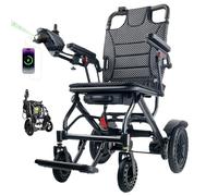 Juodkeo Foldable Electric Wheelchairs for Adults, Portable 360W Power Wheelchair, 13 Miles Range, for Outdoors, Travel, Shopping,with Light