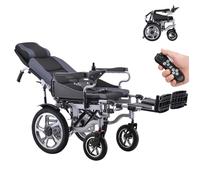 Juodkeo Folding Electric Wheelchair Fully Automatic - 500W/24V 20A Li-ion Battery for Home, Elderly and Disabled People, Remote Control, Support 150kg.