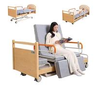 Juodkeo Full Bed Lift 470-740mm Premium Multifunctional Full Electric Hospital Bed for Home Use, One-Touch Reset, with Bouble-Sided Silent Brake Wheels