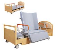 Juodkeo Intelligent Rotating Medical Bed, 90° Rotating Low Hospital Bed, Silent Wheel, Left and Right Side Turning for Home Care