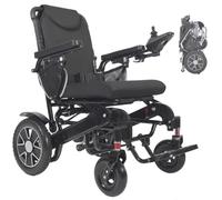 Juodkeo Lightweight Electric Wheelchairs for Adults - Foldable Power Wheelchair, Lightweight, All-Terrain, Puncture-Free Wheels, Compact Portable Airline Approved- Support 150kg,Black,12AH