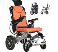 Juodkeo Lightweight Foldable Electric Wheelchair for Seniors, with Headrest, Folding Compact Reclining Motorized Wheelchair, 500W 12AH Lithium Battery, Only 27.4kg.