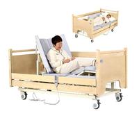 Juodkeo Nursing Adjustable ICU Solid Wood Electric Manual Medical Hospital Bed, 250kg Loading, with Remote Control, Two Modes:30 and 45 Minutes