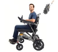 Juodkeo Portable Folding Lightweight Aluminum Compact Electric Wheelchair Power Chair for Adults, All-Terrain Motorized Wheelchair with Removable Battery for Seniors