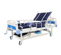 Juodkeo Premium Manual Medical Hospital Adjustable ICU Bed, with IV Pole, Toilet Bowl Basin,Dining Table, Quiet Wheels, Dining Table Board, 250kg Loading,air Mattress
