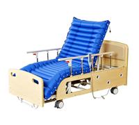 Juodkeo Solid Wood 10 Function Full Electric Medical Hospital Bed for Home Use, Back Lifting Angle 0-70°, Leg Flexion 0-20°, Leg Drop 65°, 250kg Loading