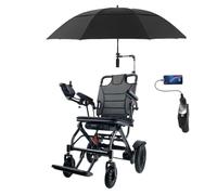 Juodkeo Ultra-Light Folding Electric Wheelchair for Adults and Seniors | Long Travel Range | All Terrain Electric Wheelchairs | Includes Umbrella and USB Light,10ah