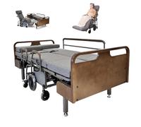 Juodkeo with Wheelchair 2-in-1 Adjust Medical Bed, Full Electric Hospital Bed with Memory Mattress, One-Touch Bed and Chair Separation Saves time and Effort.