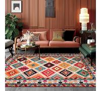 juofbwas Washable Hallway Area Rugs Non-Slip No Shedding Long Rug for Hall Kitchen Bathroom Bedroom Entrance Fashion ethnic style colorful geometry 60 x 120 cm
