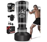 JUOIFIP Boxing Bag Set with Electric Pump and Boxing Gloves, 180cm Free Standing Punch Bag, Punching Bag Adult for Training MMA Muay Thai Fitness Beginners