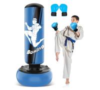 JUOIFIP Inflatable Punching Bag, 63 Inch Stable Boxing Bag for 3-14 Kids, Punch Bag Gifts for Boys and Girls, Kids Boxing Set for Practicing Karate, Taekwondo