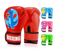 JUOIFIP Kids Boxing Gloves, Training Sparring Gloves for Punching Bag, Kickboxing, Muay Thai, Thai Kickboxing MMA Martial Arts Workout, Gift for Age 6-15 Years, Red
