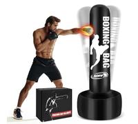 JUOIFIP Punch Bag Adult 180 cm Inflatable Punch Bag Standing Freestanding Kickboxing Bags Equipment for Training MMA Muay Thai Fitness to Use