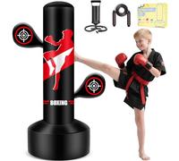 JUOIFIP Punching Bag for Kids, Kids Boxing Bag with Pump and Jump Rope 65" Large Inflatable Punch Bag,Gifts for Boys & Girls for Practicing Karate, Taekwondo