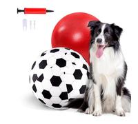 Juome Herding Ball for Dogs, 10" Dog Herding Balls with Soccer Cloth Cover Hand Pump, Interactive Dog Toys for Small & Medium Dogs