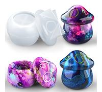 Juome Jar Resin Molds Silicone, Mushroom Jars Silicone Molds with Lid for Epoxy Resin Casting for DIY Jewelry Storage Box, Candy Container, Home Decoration