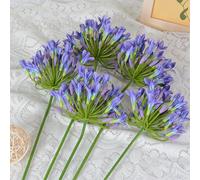 JUOPZKENN 3pcs Agapanthus Artificial Flowers European Home Decoration Soft Decoration Flower Arrangement Ornaments Wedding Landscaping Faux African Lily Silk Flowers(purlish 3pcs)