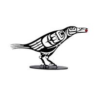 JUOPZKENN Halloween Decorations, Raven with Berry, Metal Raven, Metal Birds Yard Decor, Metal Crow Figurine, Silhouette Art, Desktop Decor Home Ornament Bird for Halloween Party Home Decor(1-Crow)