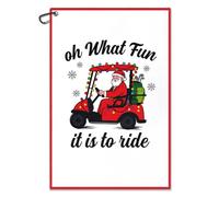 Juoqg Oh What Fun It is to Ride Golf Towel, Funny Golf Bag Towel with Clip, Christmas Retirement Birthday Gifts for Golfer, Golfing Accessories for Men Women, Golfing Gifts for Grandpa Grandma Friend