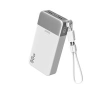 JUOVI 90W Power Bank 20000mAh with Detachable USB C Cable | Portable Charger Fast Charging Battery Pack for Laptop Dell XPS iPhone 17/16/15 Series Samsung S26 and more