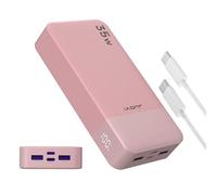 JUOVI J2651 Portable Charge, 35W 20000mAh USB C In & Out Power Bank, Battery Pack with QC3.0+PD3.0 35W High-Speed Charging for Bluetooth Earbud, Mobile Phone, Tablet (Pink)