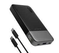 JUOVI Power Bank 10000mAh Portable Charger Fast Charging 25W with PD 3.0 & QC 4.0,USB C Small Lightweight iPhone Charger, Dual Output Compatible with iPhone16 15 14 Samsung (Black, 10000mAh)