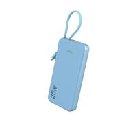 JUOVI Power Bank 25W 10000mAh Portable Charger with Built-in Cable | Fast Charging with USB C Cable, LED Display Small Lightweight External Battery Pack for iPad iPhone Samsung etc
