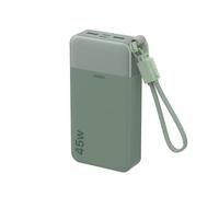 JUOVI Power Bank 45W 20000mAh Portable Charger with Detachable Cable | PD QC Fast Charging with 4 USB Ports, LED Display External Battery Pack for iPad Tablet Switch iPhone Samsung etc