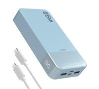 JUOVI Power Bank 65W 20000mAh Laptop Portable Charger, PD QC Fast Charging with 4 USB Ports, External Battery Pack for MacBook iPad Tablet Phone Steam Deck and More (Blue)